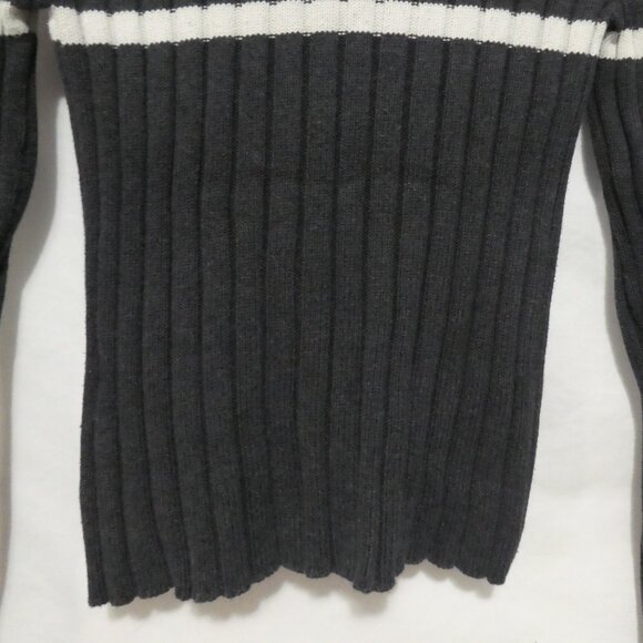 DKNY ACTIVE | medium | Striped Ribbed Turtleneck Long Sleeve Sweater - Picture 13 of 14